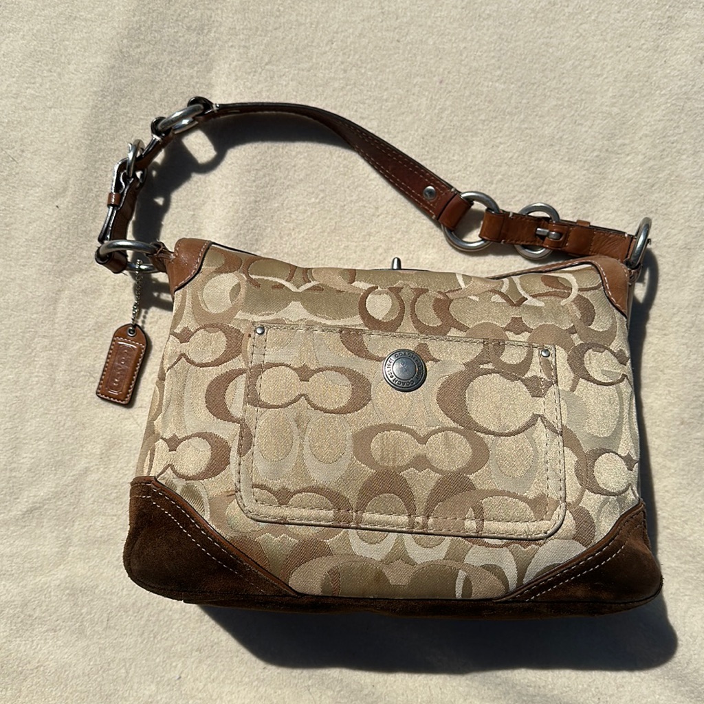 Coach Brown And Tan Shoulder Bag